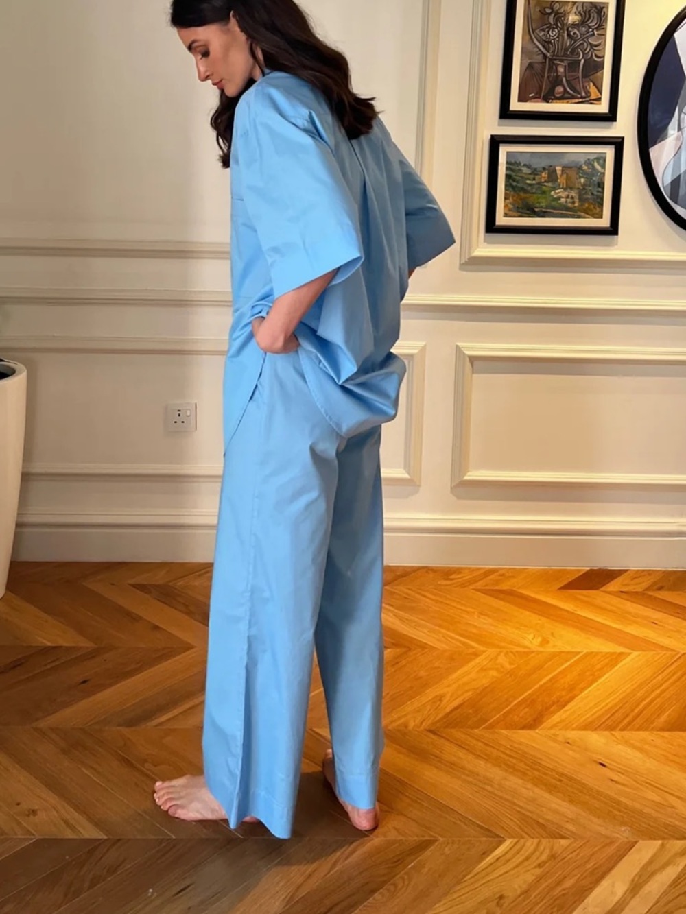 Maison Essentiel blue cotton pyjama bottoms size XS - Picture 2 of 12